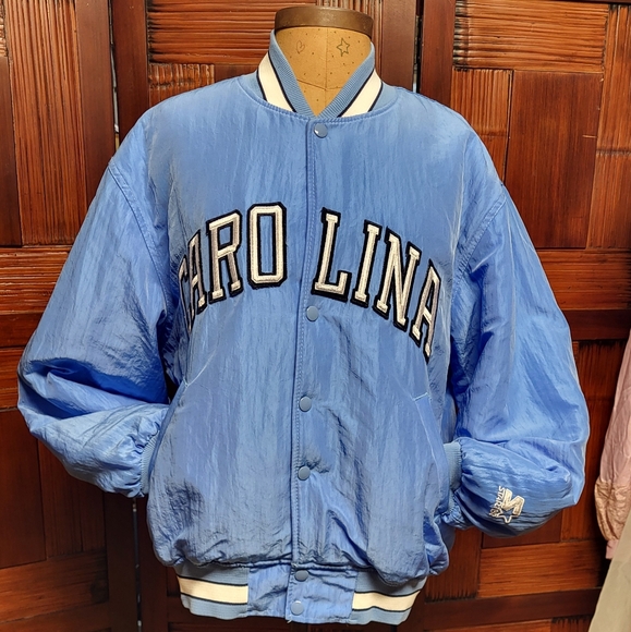Vintage Mens 90s Carolina Tarheels Puffy Varsity Bomber Jacket  Size Medium - Picture 7 of 13